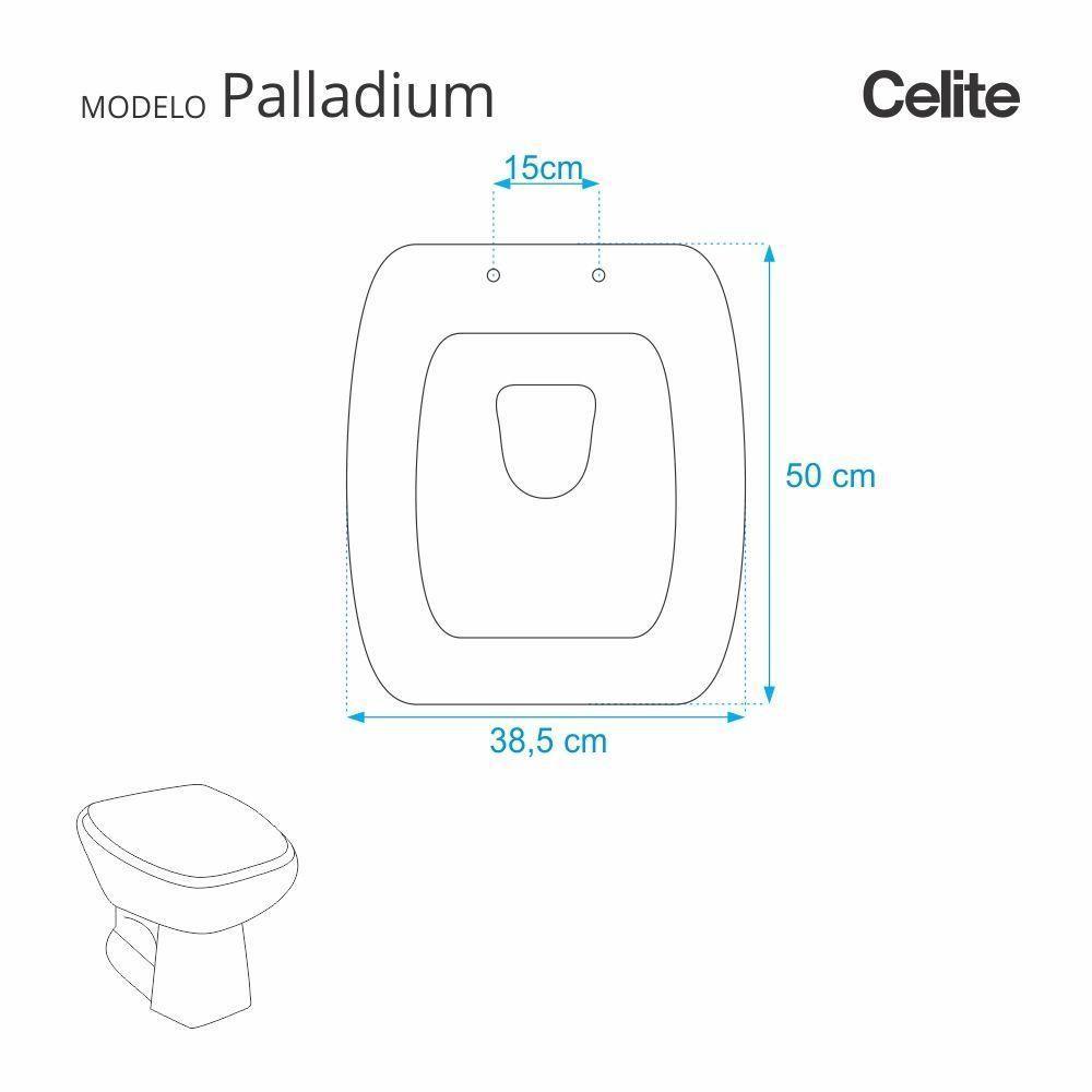 Assento Sanitário Palladium Preto para Vaso Celite - 4