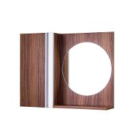 Armário Banheiro com Espelho Redondo Nogal Barra Vertical - 1