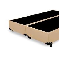 Base Box King Bipartido Homequeen Sintético Bege 40x193x203 - 5