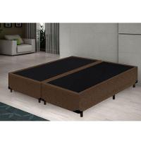 Base Box Blindado King Bipartido Homequeen Suede Marrom 40x193x203 - 3