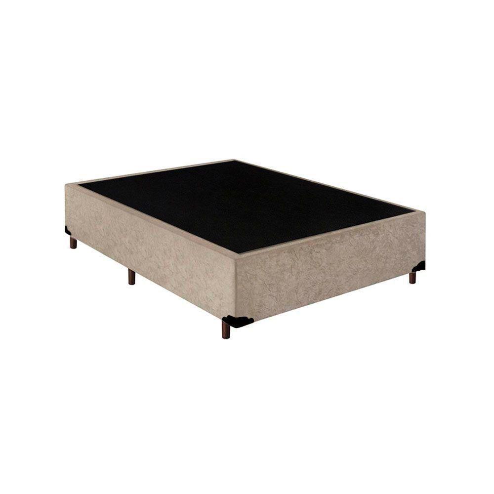 Base Box Blindado Viúva Homequeen Suede Bege 40x128x188 - 1
