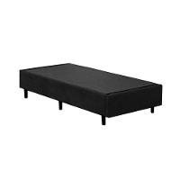 Base Box Blindado Solteiro Extremo Reforçado Homequeen Suede Preto 40x88x188 - 1