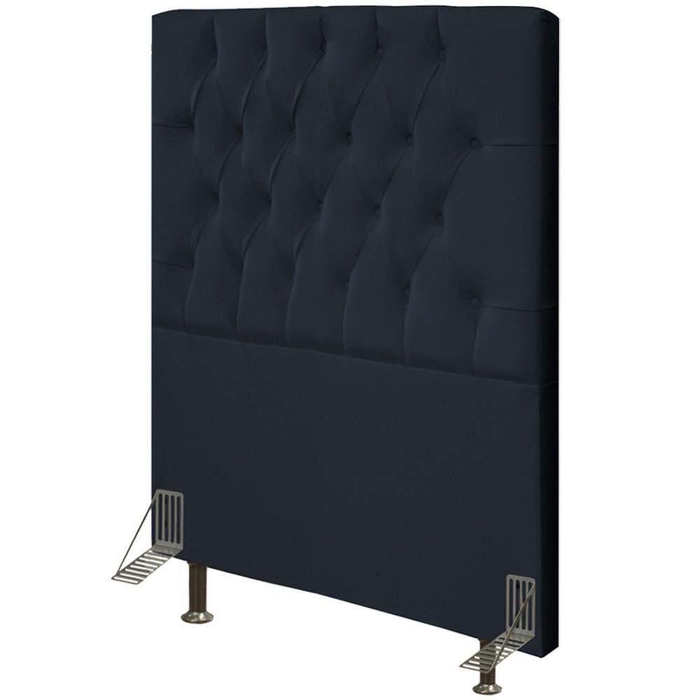 Cabeceira Solteiro 90Cm Diamante D10 Suede Preto - 1