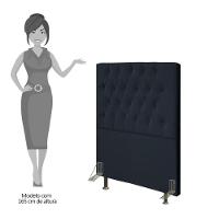 Cabeceira Solteiro 90Cm Diamante D10 Suede Preto - 2