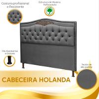 Cabeceira Estofada Holanda 1,95 King Size Linho Shop Das Cabeceiras Trovão - 2