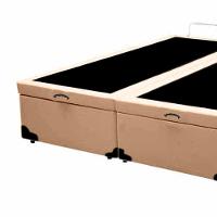 Cama Box Baú Queen Bipartido Homequeen Corino Bege 41x158x198 - 7