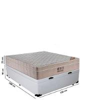 Cama Baú Casal Sintético + Colchão Casal Ortobom Airtech Molas Superpocket (65x138x188) branco - 7