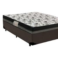 Cama Box Casal Sintético + Colchão Casal Ortobom Iso Dupla Face 60x138x188 marrom - 2