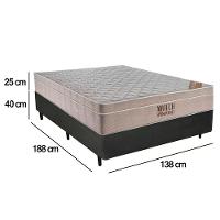 Cama Box Casal Sintético + Colchão Ortobom Airtech Molas Springpocket (65x138x188) Preto - 6