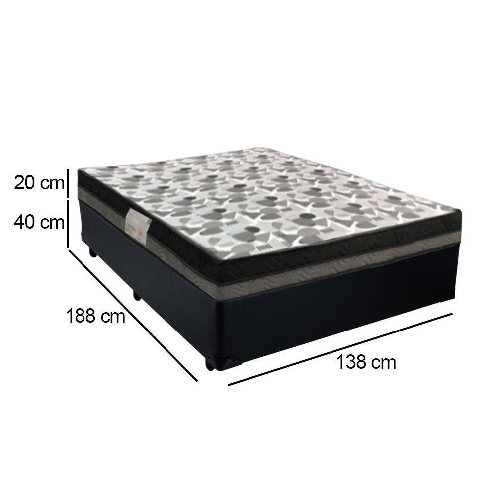 Cama Box Casal Sintético + Colchão Casal Ortobom Iso Dupla Face 60x138x188 Cor:preto - 5