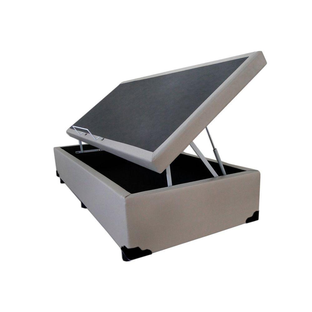 Cama Box Baú Solteirão Homequeen Corino Bege 41x96x203 - 7