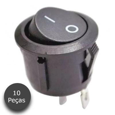 Chave Gangorra Liga Desliga Kcd1-105-101 Preta 10 Unidades