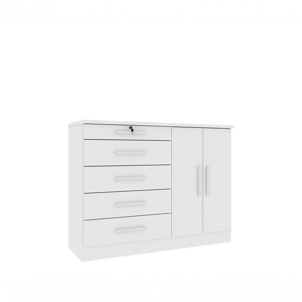 Comoda Istambul 5 Gavetas 2 Portas Tcil Neve. - 1