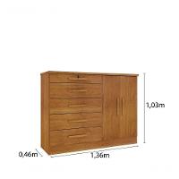 Comoda Istambul 5 Gavetas 2 Portas Tcil Cinamomo. - 2