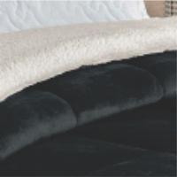 Edredom Esquimó King Dupla Face Sherpa Toque Lã Carneiro - Marinho - 2