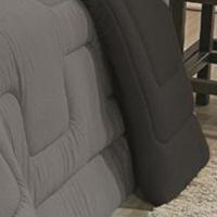 Edredom Em Malha 100% Algodão King Dupla Face - Cinza - Preto - 3