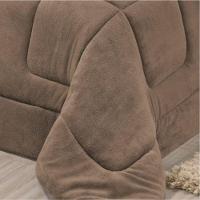 Edredom Coberdrom Fenix Solteiro Sherpa E Manta - Cáqui - 3