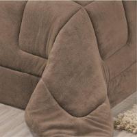 Edredom Coberdrom Fenix Queen Sherpa E Manta Bege - 2