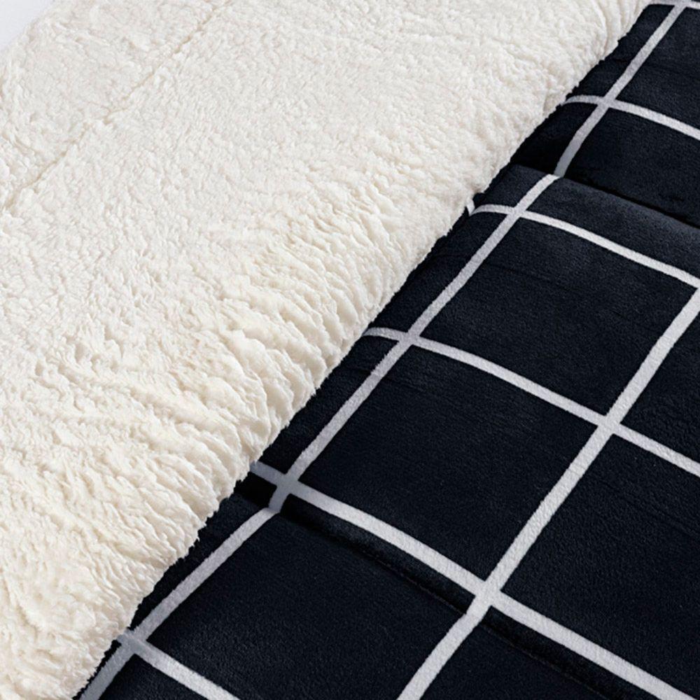 Edredom Coberdrom Austim King Original Sherpa E Manta - Preto - 3