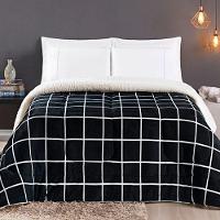 Edredom Coberdrom Austim King Original Sherpa E Manta - Preto - 2