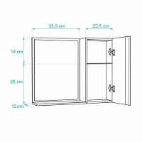 Espelho para Banheiro Com Armário Azul Barra Vertical - 2