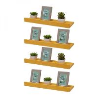 Kit 4 Prateleiras Porta Quadros 40 X 10cm Amarela Suporte - 2