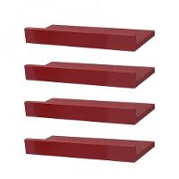 Kit 4 Prateleiras Porta Quadros 40 x 15cm Vermelha - 1