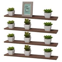 Kit 4 Prateleiras 50 x 10cm Nogal Suporte Invisível - 3