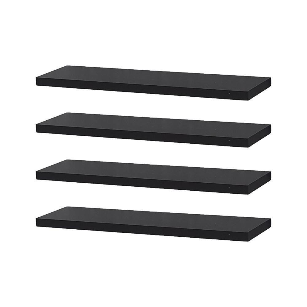 Kit 4 Prateleiras 40 X 10cm Preta Suporte Invisível - 2