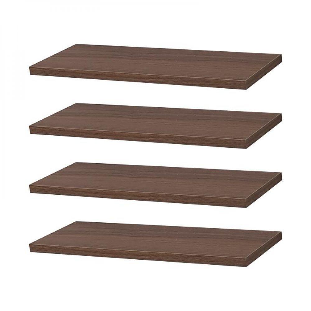 Kit 4 Prateleiras 40 X 10cm Nogal Suporte Invisível - 2