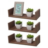 Kit 3 Prateleiras U 50 X 20cm Nogal Suporte Invisível - 2