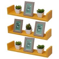 Kit 3 Prateleiras U 100 X 20cm Amarela Suporte Invisível - 2