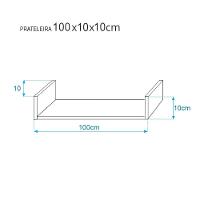 Kit 3 Prateleiras U 100 X 10cm Bege Claro Suporte Invisível - 6