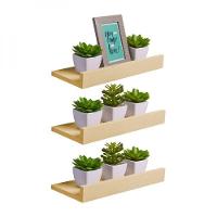 Kit 3 Prateleiras Porta Quadros 50 X 15cm Bege Claro - 1