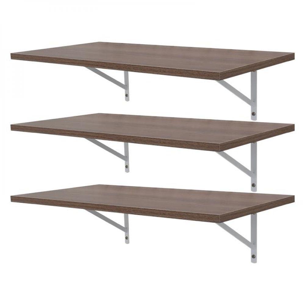 Kit 3 Prateleiras 80 X 25cm Nogal Com Mão Francesa - 2