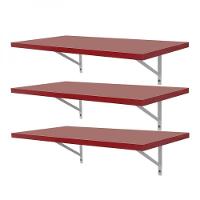 Kit 3 Prateleiras 60 X 25cm Vermelha Com Mão Francesa - 1