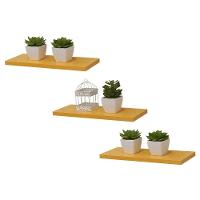 Kit 3 Prateleiras 40 X 20cm Amarela Suporte Invisível - 3