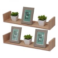 Kit 2 Prateleiras U 70 X 15cm Carvalho Suporte Invisível - 1