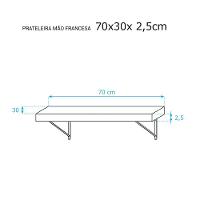 Kit 2 Prateleiras 70 x 30cm Branco Espessura 25mm