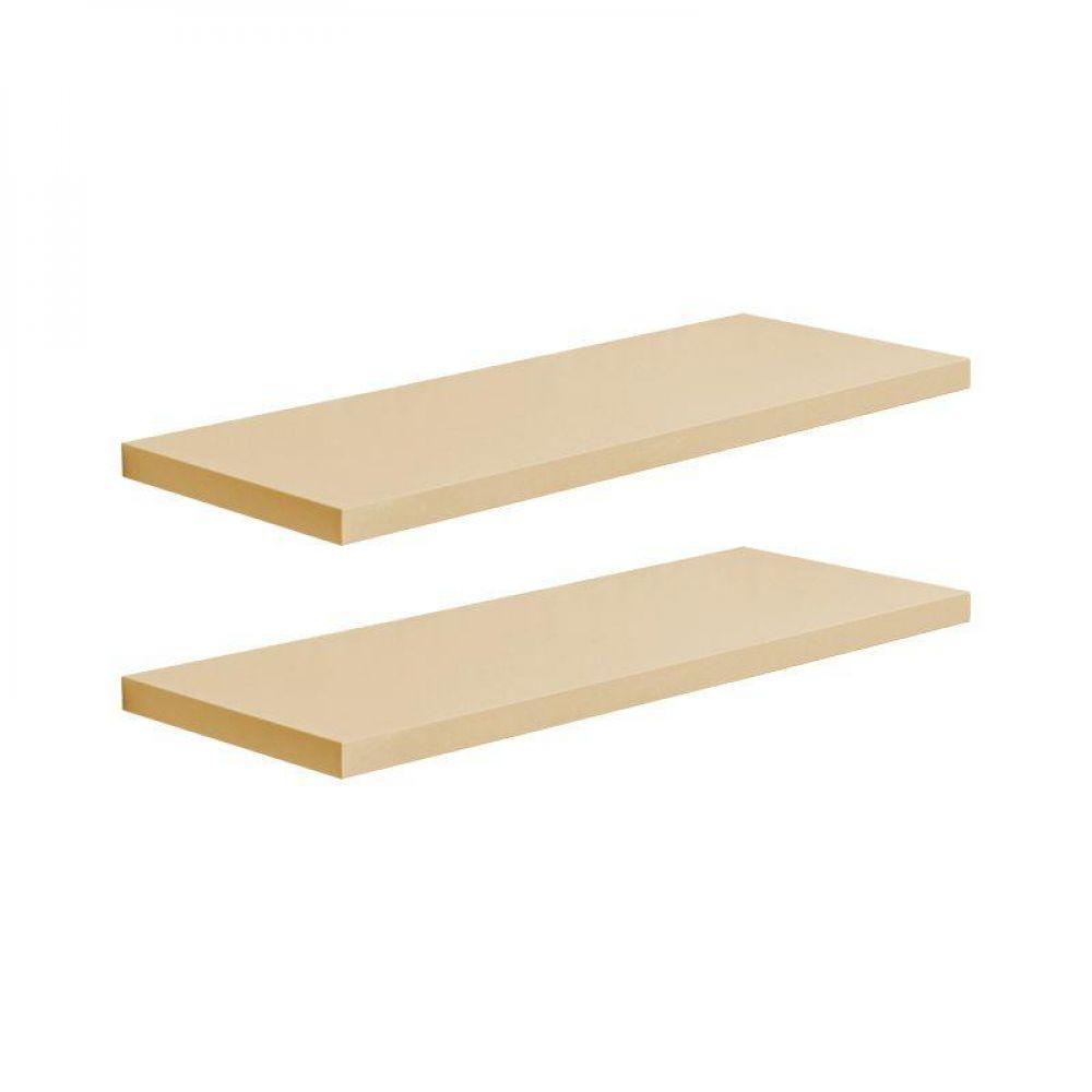 Kit 2 Prateleiras 40 X 15cm Bege Claro Suporte Invisível - 2