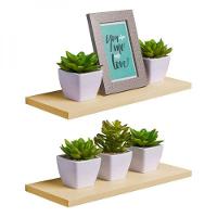 Kit 2 Prateleiras 40 X 15cm Bege Claro Suporte Invisível - 1