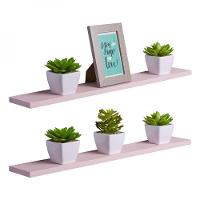 Kit 2 Prateleiras 70 X 20cm Rosa Claro Suporte Invisível - 1