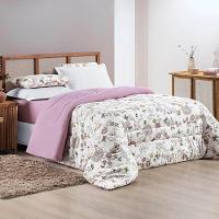 Kit Edredom Grace King 01 Peça 100% Algodão Dupla Face Extra Macio Estampado Borboleta Rosa - 1