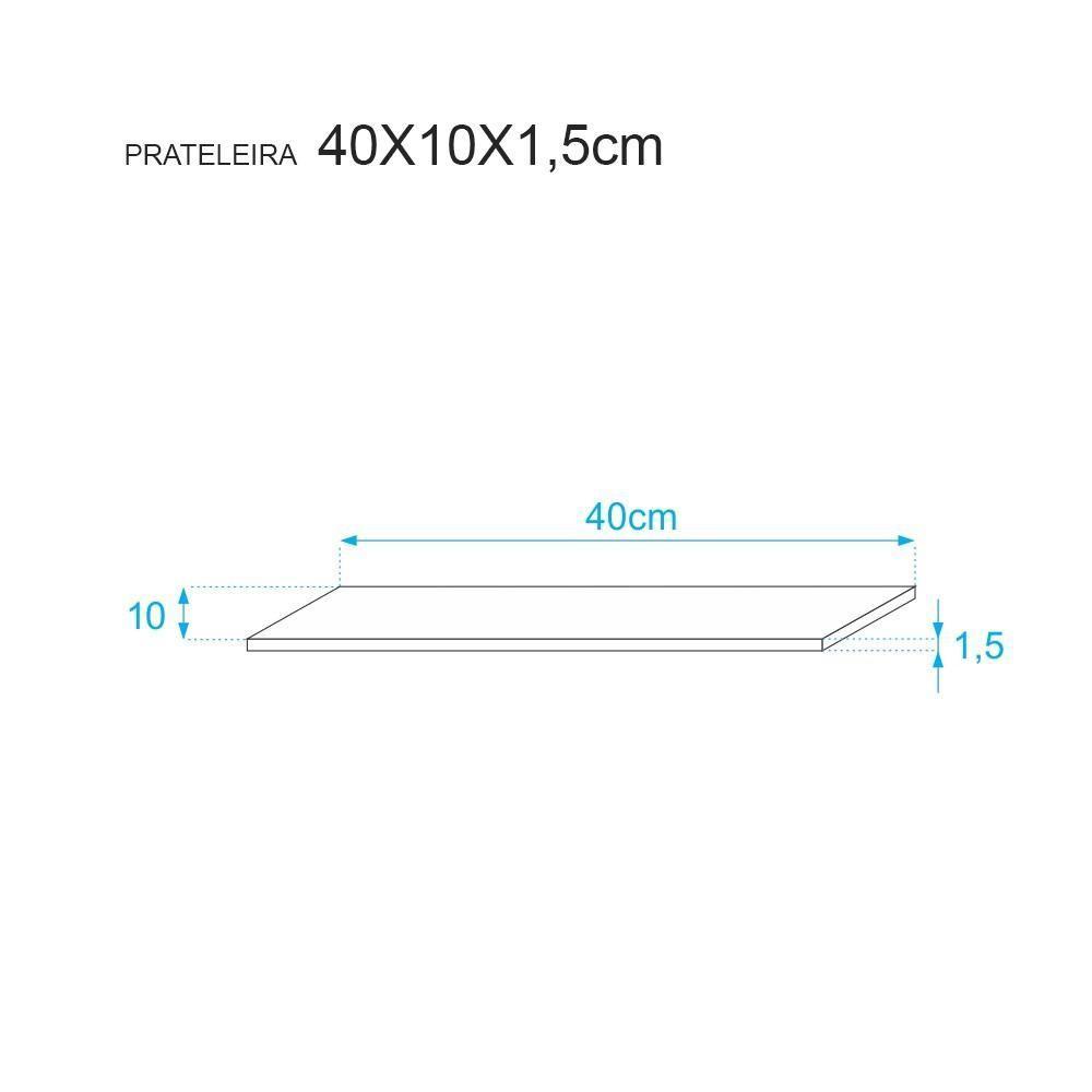 Kit 8 Prateleiras 40 x 10cm Preta Suporte Invisível - 7