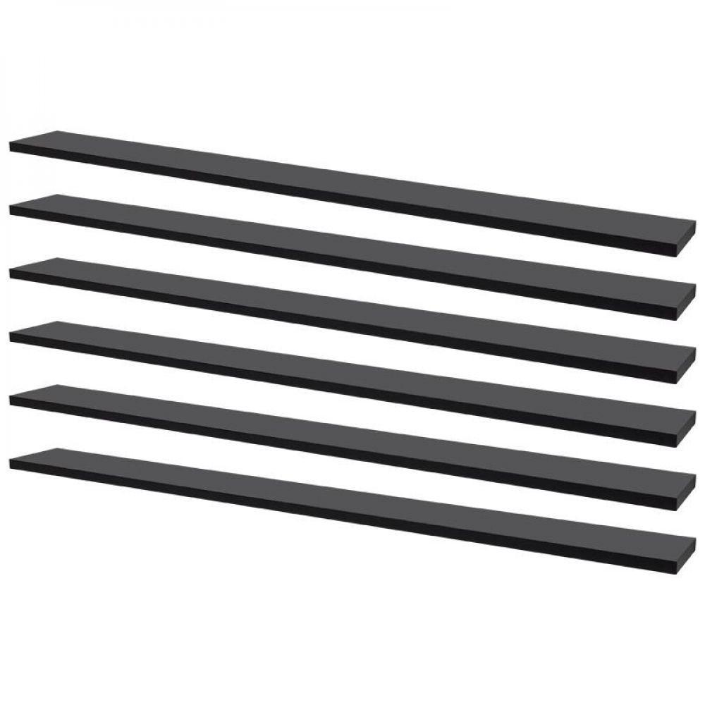 Kit 6 Prateleiras 100 X 10cm Preta Suporte Invisível - 1