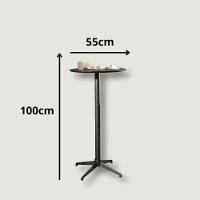 Mesa Bistrô Elegance Preto Com Base Metal Preto - 2