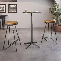 Mesa Bistrô Elegance Preto Com Base Metal Preto - 3