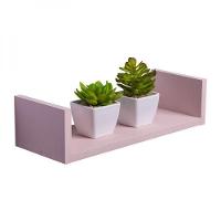 Prateleira U 30 x 15cm Rosa Claro Invisível - 1