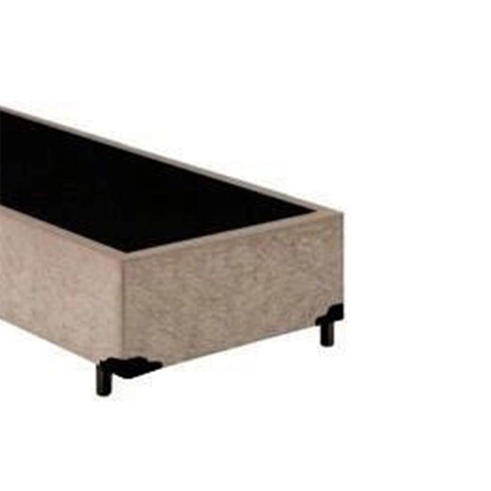 Base Box Blindado Solteiro Extremo Reforçado Homequeen Suede Bege 40x88x188 - 3