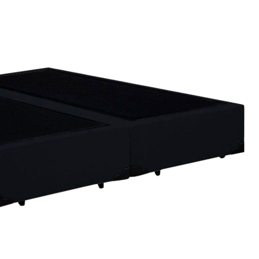 Base Box Queen Bipartido Homequeen Suede Preto 40x158x198 - 5